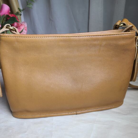 Vintage Old Coach Equestrian Zip Crossbody Shoulder Bag Toffee Leather 9802 - Picture 2 of 11